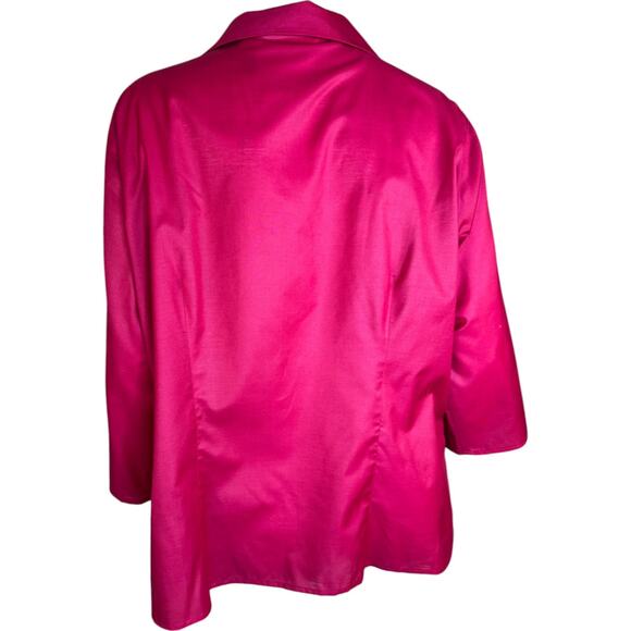 Liz Claiborne Woman XL Pink Button-Up Gold Metallic Details 3/4 Sleeve Blouse - Picture 5 of 11